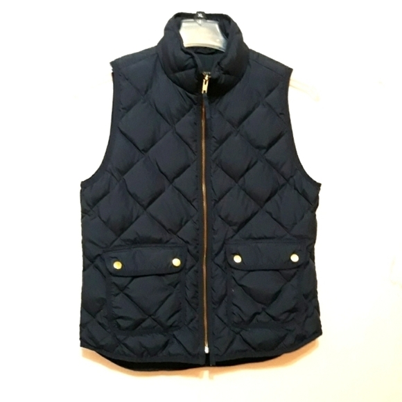 J. Crew Jackets & Blazers - J.Crew Dark blue quilted vest size small